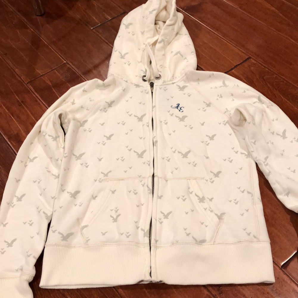 American eagle zip up hoodie with eagle logo